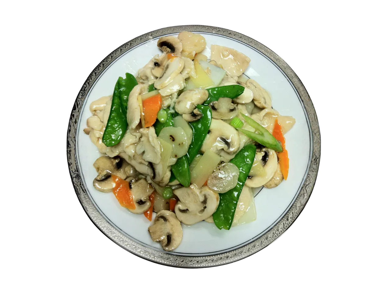 Chicken and mushroom stir fry at Chen's Kitchen, a Chinese Restaurant in McKinney